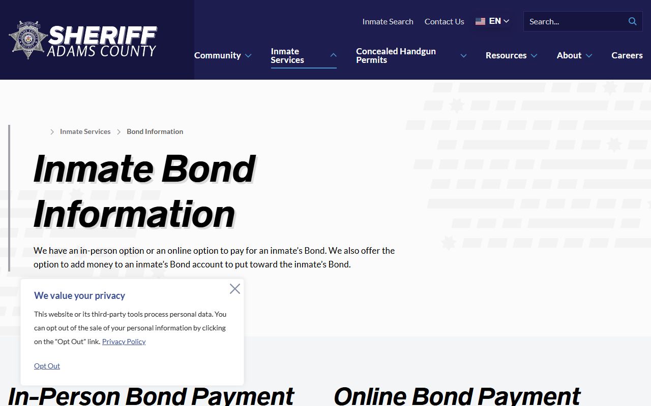 Adams County bond information and bail options