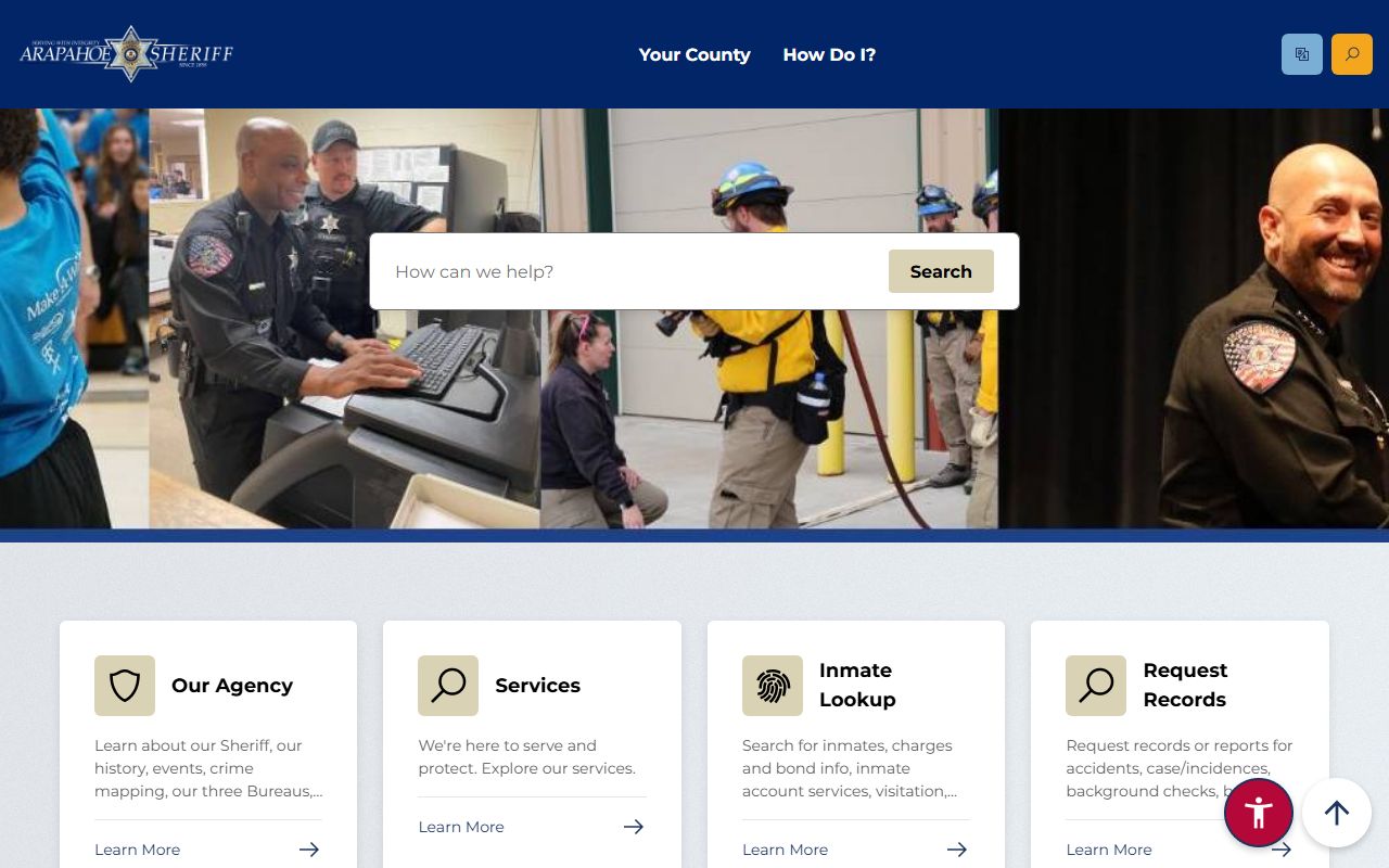 Arapahoe County Sheriff's Office homepage and resources