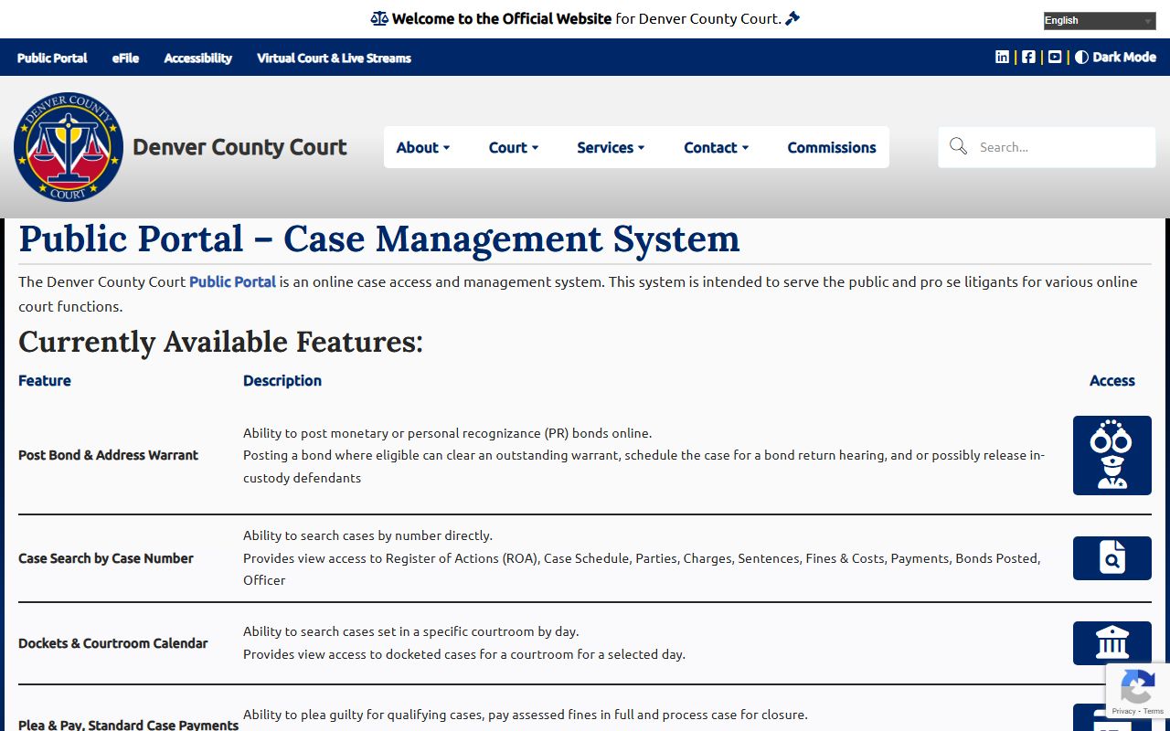 Denver County Court public information and resources