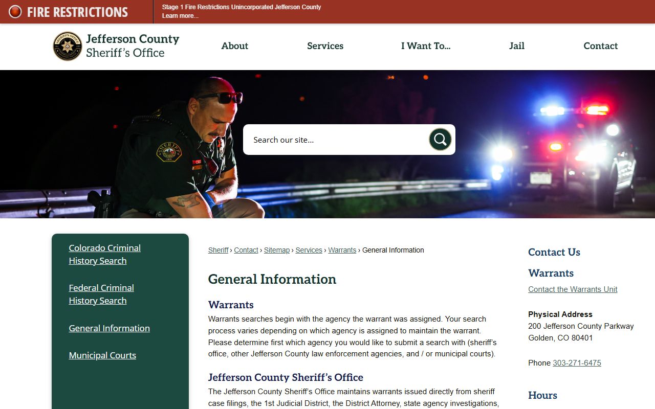 Jefferson County Sheriff's Office general information